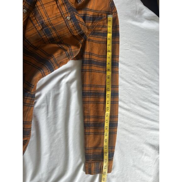 Duluth Trading Co. Forklore Duster Flannel Blouse Womens Size Large Orange - Picture 9 of 9